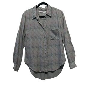 Billy T Abstract Pastel Print Button Down Long Sleeve Shirt Size S